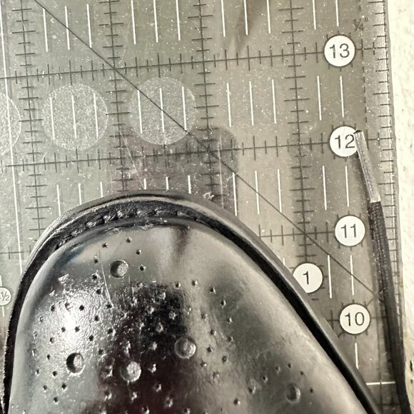 Toscana by Global Super Prime Men US 9.5 Black Leather Wingtip Oxford Shoes - Picture 12 of 12